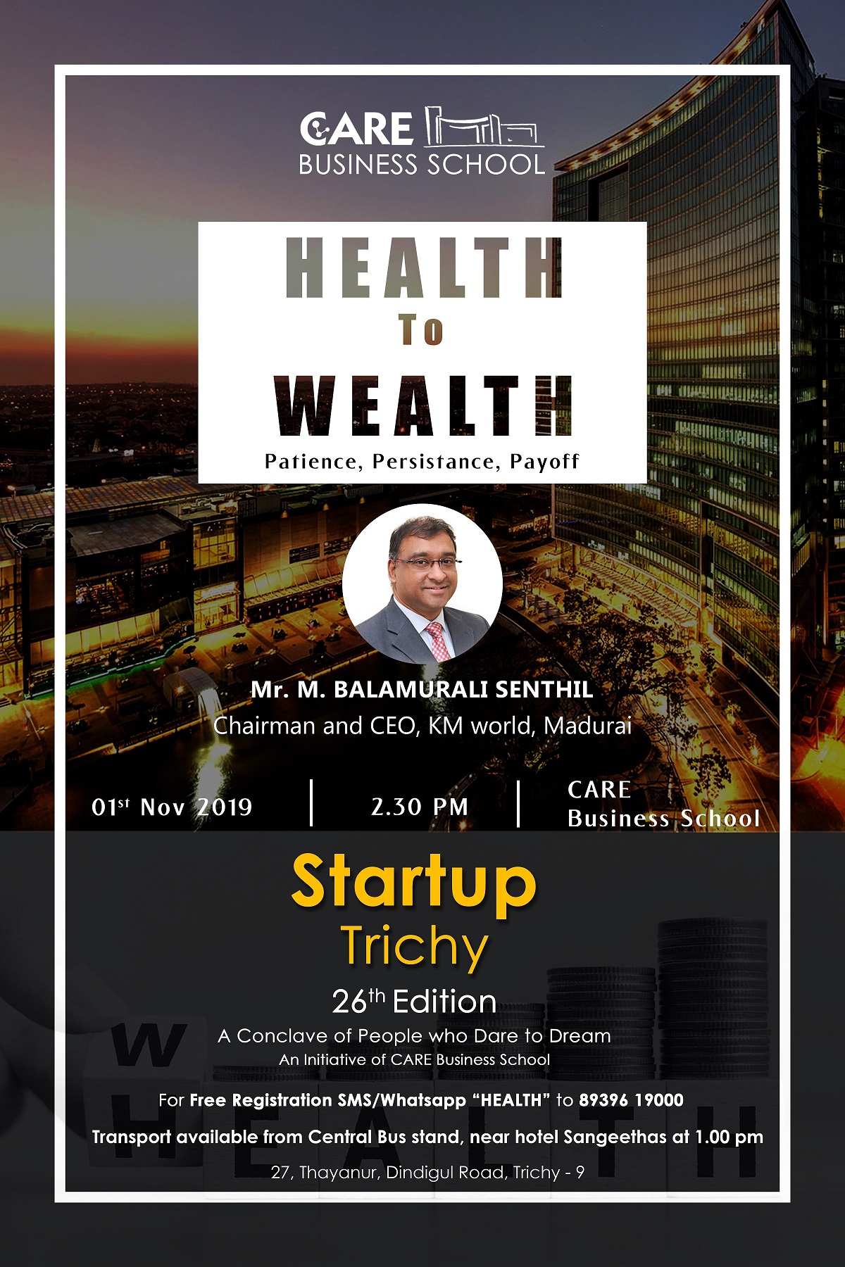 Health to Wealth – Start Up Trichy 26th Edition 2019
